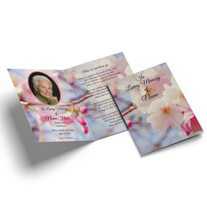 Memorial Card - Cherry Blossom Design
