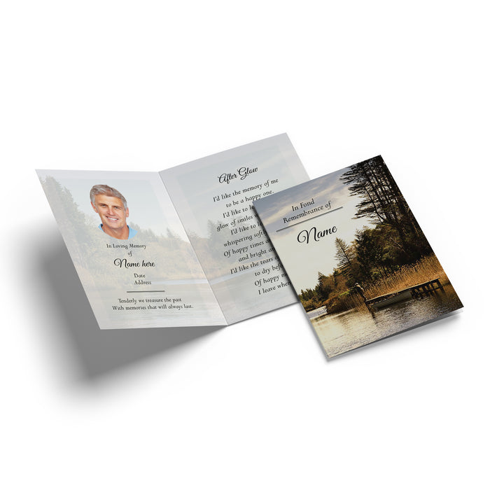 Memorial Card - Lake Design